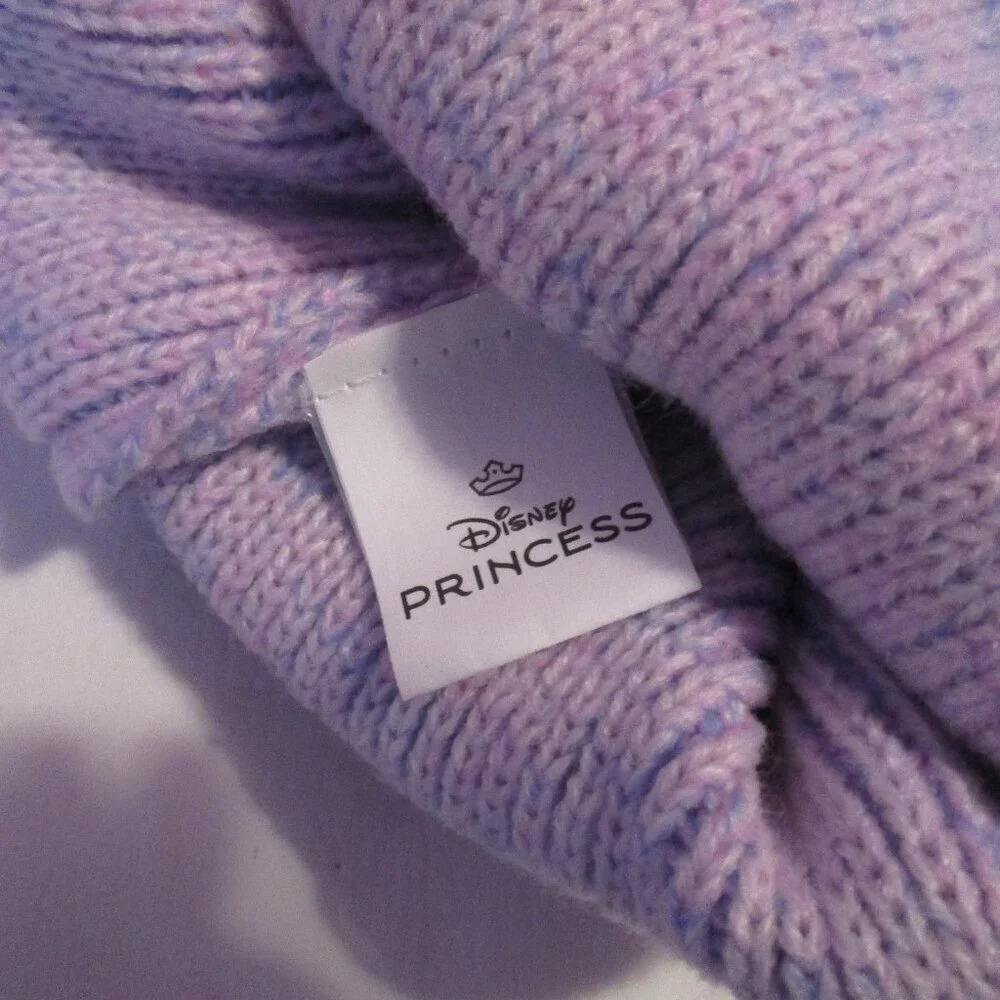 Disney Princess Knit Pom Toddler Beanie Hat Cap Mittens 2 Piece Set NWT